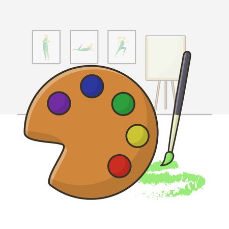 Paint Brush Pallete. Flat Icon Vector Designのイラスト素材