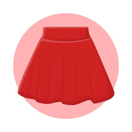 Womens Skirt Fashion Clothes. Flat Icon Vector Designのイラスト素材