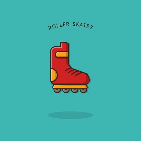 Hockey Shoes Roller Skates Sport Illustration Concept Mascot Icon Design Vector のイラスト素材