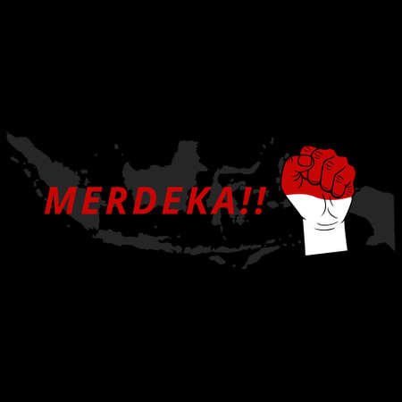 Gesture Hand Patriotism and Freedom. Independence Day Indonesia Concept. Nationalism Indonesian Symbol Vectorのイラスト素材