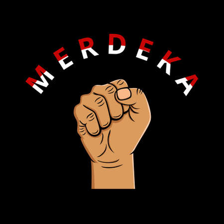 Gesture Hand Patriotism and Freedom. Independence Day Indonesia Concept. Nationalism Indonesian Symbol Vectorのイラスト素材