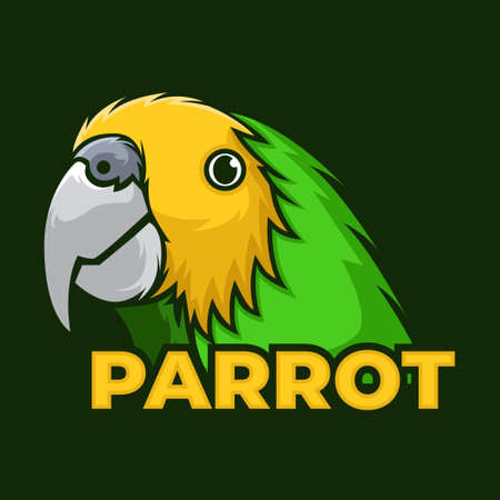 Parrot Bird Logo Sport Team. Mascot Parrot Cartoon Esport Symbol. Bird Wildlife Animal Fauna Mascot Vector Illustrationのイラスト素材