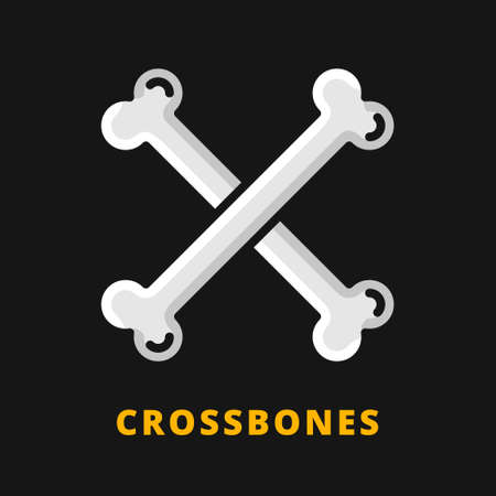 Bones Halloween Icon Filled Line Style. Bone Vector Logo Illustration. Crossbones Symbol Icon...