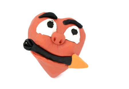 Valentine heart of plasticineの写真素材