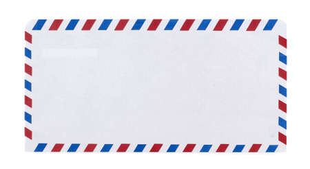Airmail envelope in white backgroundの写真素材