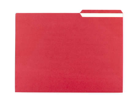 Files folder cardboard red on a white backgroundの写真素材