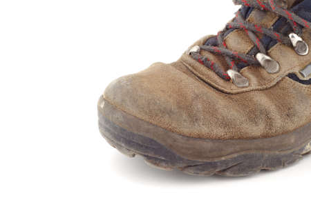 Tip of old and broken boots