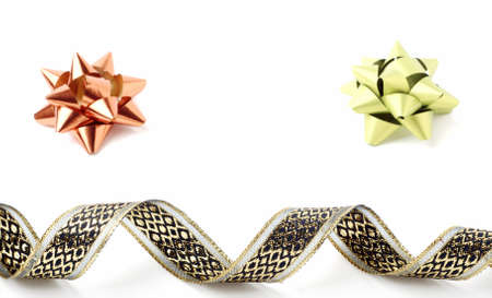 Christmas with golden ribbon ties