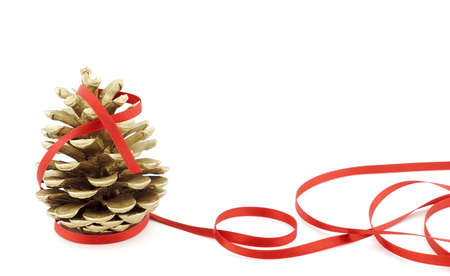 Pineapple Christmas bronze and red tapeの写真素材