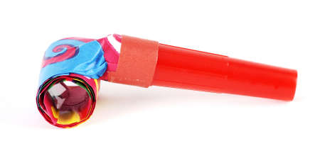 Whistle red used in festivals and partyの写真素材