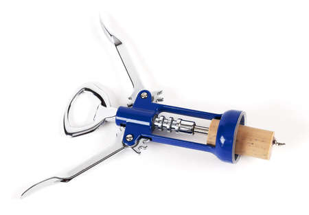 Corkscrew with cork stuck openの写真素材
