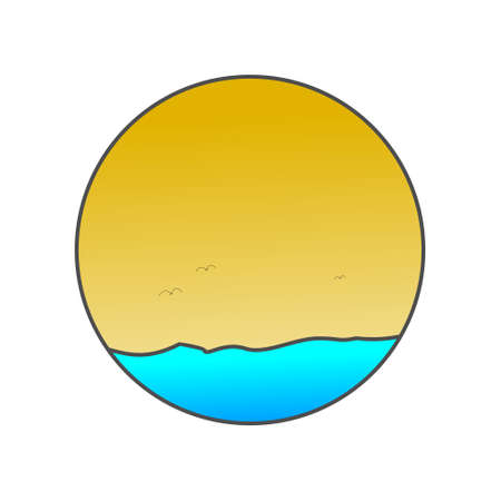 evening beach view iconのイラスト素材