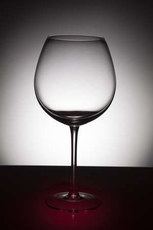 Wine glass on black and white background 