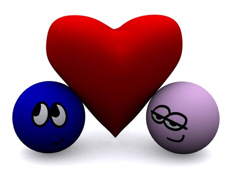 Valentine's Day picture  on a white background. 3D render.の写真素材