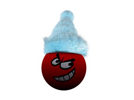 The person in a winter cap. 3d render.の写真素材