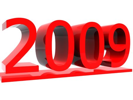 2009. Isolated on white background. 3d render.の写真素材
