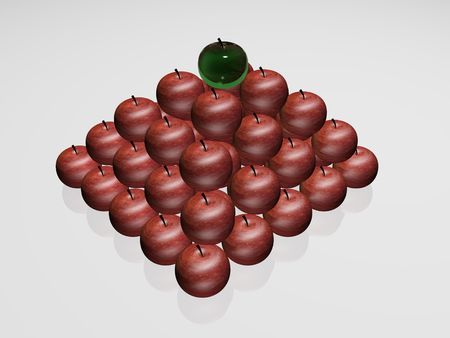 Pyramid of apples. 3d render.の写真素材