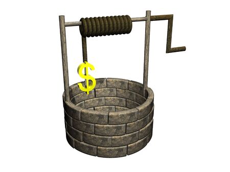 Dollar sign in the well. 3d rednder.の写真素材