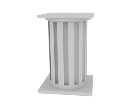 3d rendered pedestal. Put on exhibition your object. Isolated on white backgroundの写真素材