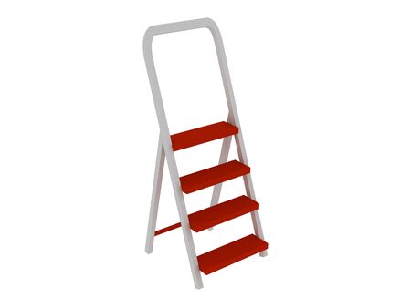 3d render of stepladder. Isolated on white background.の写真素材