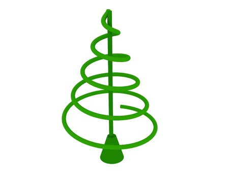 3d render of christmas tree. Isolated on white background.の写真素材