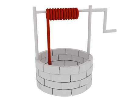 3d render of well. Isolated on white background.の写真素材