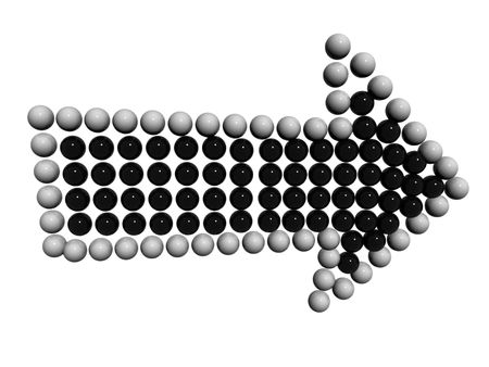 Grey pointer made of spheres. 3D render.の写真素材