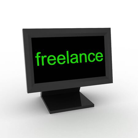 3d render of black monitor with text の写真素材
