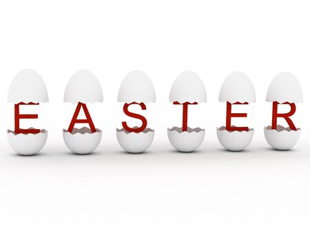 3d render of text "Easter" in egg.の写真素材