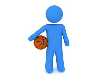 3d render of a person with ballの写真素材