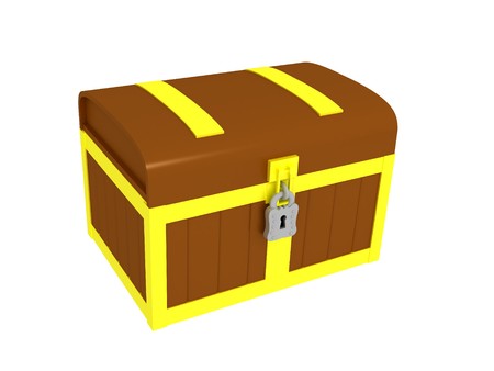 3d render of a treasure chest. Isolated on white background.