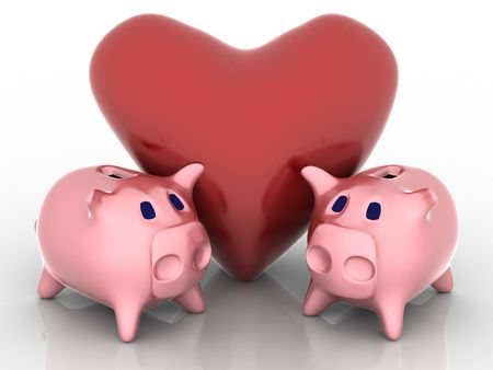3d render of piggy bank. Finance concept.の写真素材
