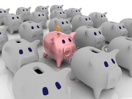 3d render of piggy bank. Finance concept.の写真素材