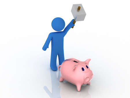 3d render of piggy bank. Finance concept.の写真素材