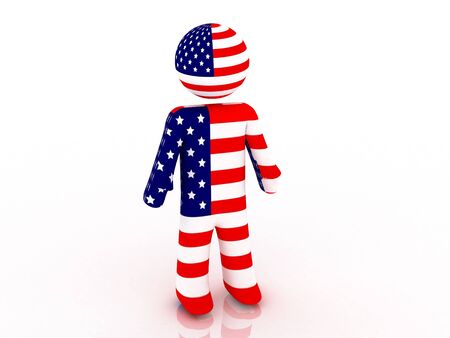 3d render of american person. 4th July.の写真素材