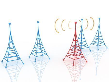 3d render of radio tower. Communication concept.の写真素材