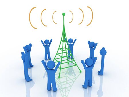 3d render of radio tower. Communication concept.の写真素材
