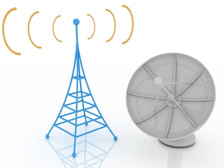 3d render of radio tower. Communication concept.の写真素材