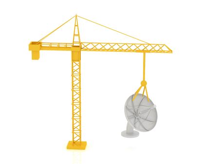 3d render of Satellite dish. Communication concept.の写真素材