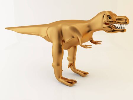 3d render of a bronze tyrannosarus rex. の写真素材