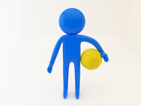 3d render of person with soccer ballの写真素材