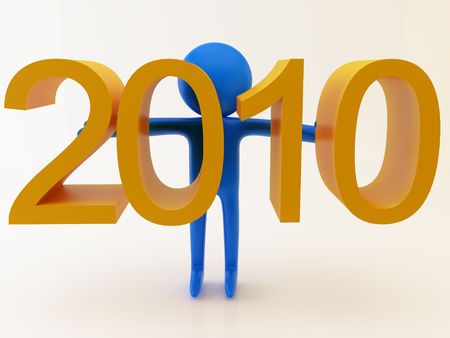 3d render of person with text "2010"の写真素材