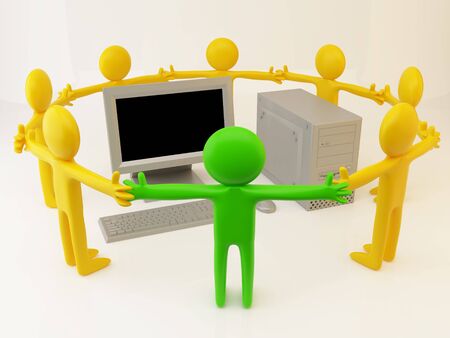 3d rendering of people circle. Three-dimensional Shape.の写真素材