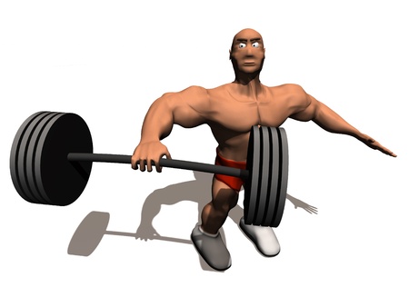 3d render of bodybuilder. Isolated on white backgroundの写真素材