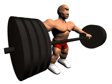 3d render of bodybuilder. Isolated on white backgroundの写真素材
