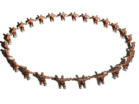 3d rendering of people circle. Three-dimensional Shape.の写真素材
