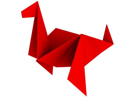 Seal made from paper. Origami. 3d render.の写真素材