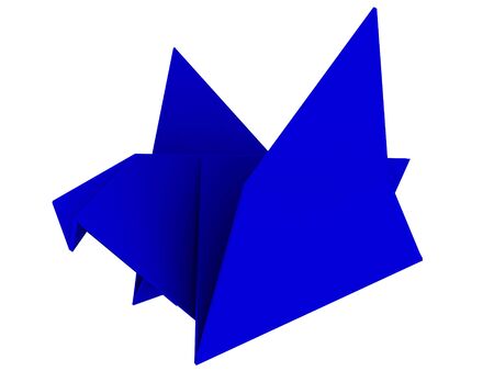 Pigeon made from paper. Origami. 3d render.の写真素材