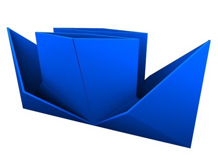Boat made from paper. Origami. 3d render.の写真素材