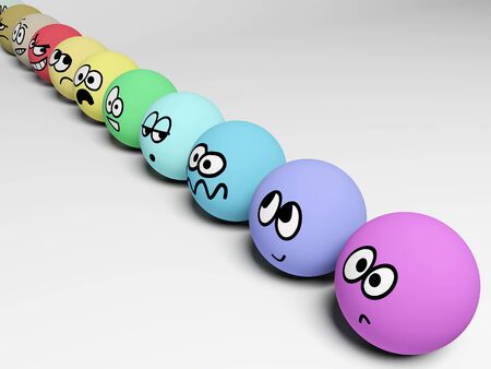 3d render of scene with funny spherical people.の写真素材
